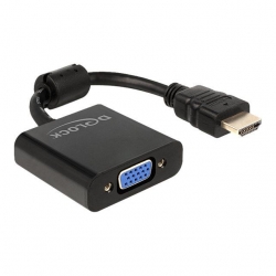 Delock Videoanschluß HDMI/VGA 25,5cm schwarz