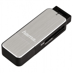 HAMA USB-3.0-Kartenleser, SD/microSD, Alu, Silber