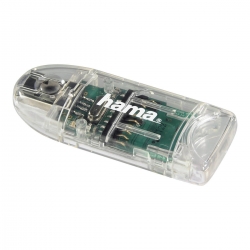 HAMA USB-2.0-Kartenleser 8in1", SD/microSD, Transparent"