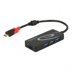 Delock HUB USB 3.0 USB Type-C 3 Port schwarz