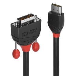 Lindy HDMI an DVI Kabel, Black Line 2m