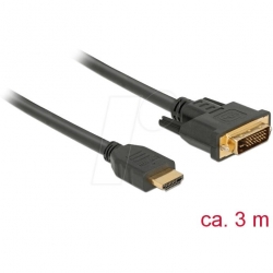 Delock HDMI zu DVI 24+1 Kabel bidirektional 3m