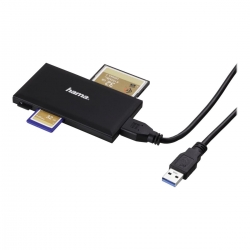 HAMA USB-3.0-Multi-Kartenleser, SD/microSD/CF/MS, Schwarz