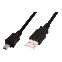 DIGITUS USB 2.0 Anschlusskabel Typ A-mini B 3m