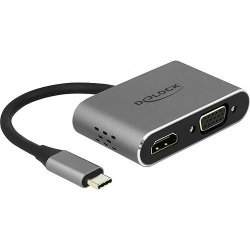Delock USB Type-C Adapter zu HDMI und VGA mit USB 3.0 Port