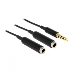 Delock Kabel Audio Splitter Klinkenst 3,5 mm 4 Pin > 2 x Kli