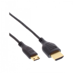 InLine HDMI Superslim A an D, HS Eth. schwarz/gold, 0,3m