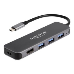 Delock 3 Port USB Hub und 4K HDMI Ausgang mit USB Type-C