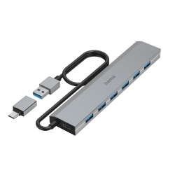 HAMA USB-Hub 7-Ports USB 3.2 Gen1 5 Gbit/s