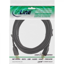 InLine USB 2.0 Kabel A an A Schwarz Kontakte gold 5m