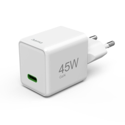 HAMA Schnellladegerät GaN, USB-C PD, 45W Weiß