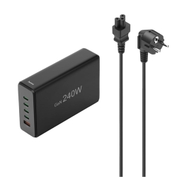HAMA Schnellladegerät, 5 Ports USB-C, USB-A PD, 240W Schwarz