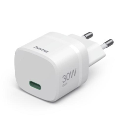 Hama Schnellladegerät, GaN, USB-C, PD/Qualcomm®, 30W, Weiß