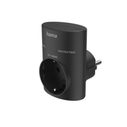 HAMA Steckdosenadapter,Schutzkontakt,250V,16A,3680W,Schwarz